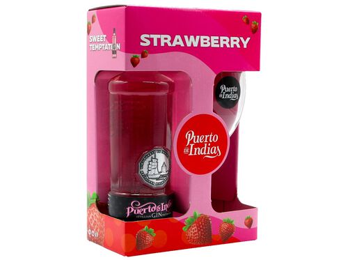 GIN PUERTO DE INDIAS STRAWBERRY 700 ML + COPA