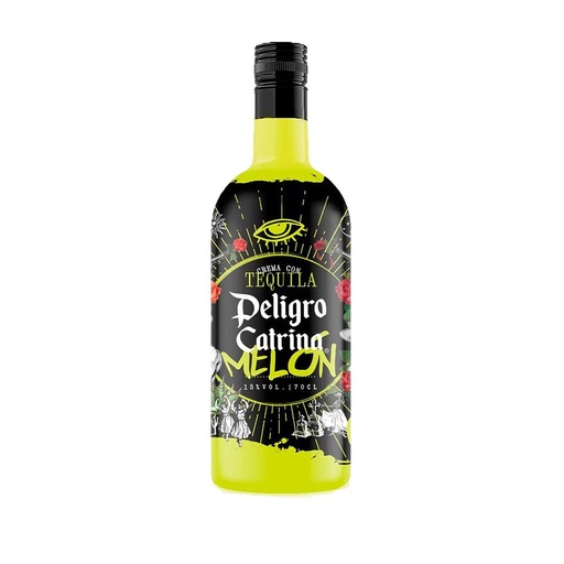 [2156] LICOR CREMA TEQUILA PELIGRO CATRINA MELÓN 700 ML