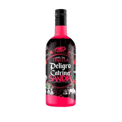 [2154] LICOR CREMA TEQUILA PELIGRO CATRINA SANDÍA 700 ML